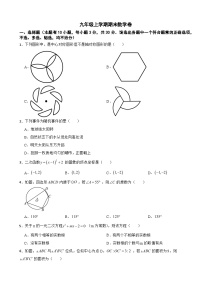 浙江省台州市2025年九年级上学期期末数学卷