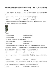 河南省郑州实验外国语中学2025-2026学年上学期12月月考九年级数学试题-自定义类型