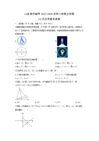 2025-2026学年山东省济南市八年级上学期12月月考数学试卷（学生版）