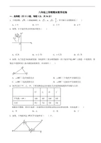 甘肃省兰州市2025年八年级上学期期末数学试卷四套及答案