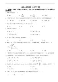 广东省广州市2025年七年级上学期数学月考试卷六套及答案