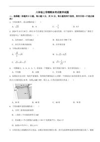 广东省深圳市2025年八年级上学期期末考试数学试题五套及答案