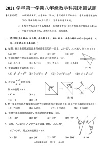 2021-2022学年广州市番禺区八年级上学期期末数学试卷（含答案）