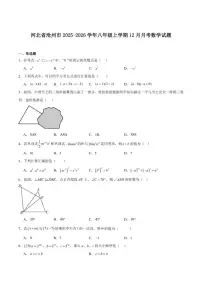 河北省沧州市2025-2026学年八年级上学期12月月考数学试卷（含答案）
