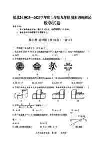 黑龙江省哈尔滨市松北区2025-2026学年九年级上学期期末考试数学试卷（无答案）
