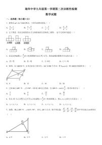 山东省青岛市胶州市瑞华实验初级中学2025-2026学年九年级上册12月月考数学试题（含答案）