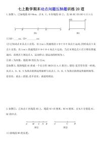 2024版人教版七年级上册数学期末动点问题压轴题训练20道专项练习含答案