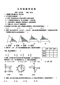 浙江省宁波市慈溪市慈吉实验学校2025-2026学年九年级上学期1月月考数学试题_(含答案_)