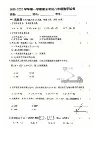 甘肃省兰州市民族中学等2025-2026学年八年级数学上学期期末联考试卷