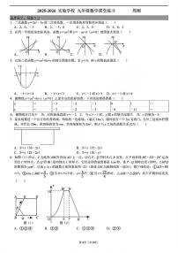 江苏省泰州市靖江市实验学校2025-2026学年九年级上学期周测 8数学试题（月考）