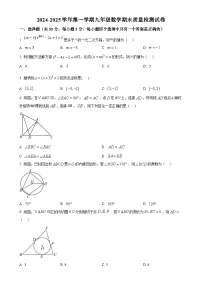 甘肃省武威三中教育集团联片教研2024—2025学年上学期九年级数学期末试卷（原卷版）-A4