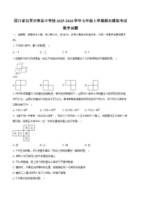 四川省自贡市荣县中学校2025-2026学年七年级上学期期末模拟考试数学试题