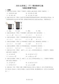 2025北京初二（下）期末数学汇编：勾股定理章节综合