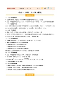 寒假作业14 认识二元一次方程组（巩固培优）八年级数学新教材北师大版+答案