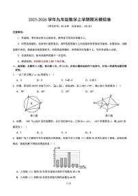 2025-2026学年扬州市九年级上学期期末数学模拟卷试题及答案