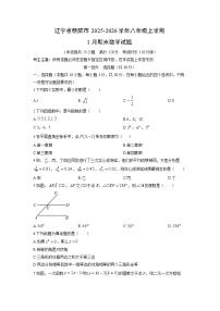 2025-2026学年辽宁省朝阳市八年级上学期1月期末数学试卷（学生版）