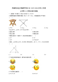 2025-2026学年西藏自治区日喀则市昂仁县八年级上学期12月期末数学试卷（学生版）