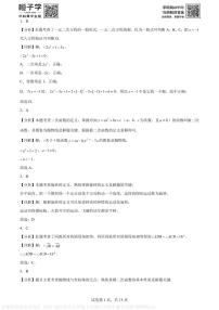 安徽省芜湖市无为市 2024-2025学年九年级上学期11月期中数学试题(解析版)A4