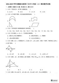 八年级数学安徽省合肥市第四十五中学2024-2025学年上学期八年级上学期期末数学试卷