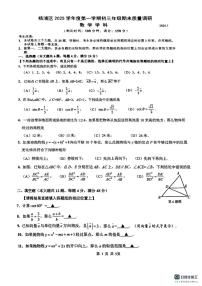 2026年上海市杨浦区中考数学一模 试题 （中考模拟）