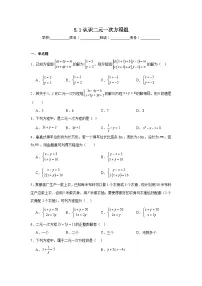 初中数学北师大版（2024）八年级上册认识二元一次方程组课后练习题