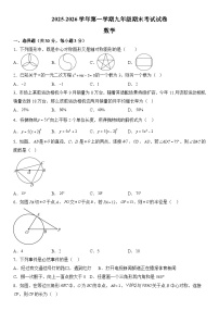 甘肃省武威市凉州区吴家井中学、九墩中学2025-2026学年上册九年级期末考试数学试卷（含答案）