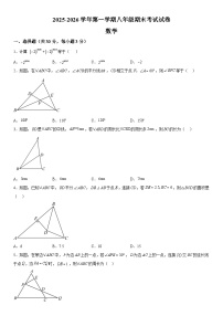 甘肃省武威市凉州区吴家井中学、下双中学2025-2026学年上册八年级期末考试数学试卷（含答案）