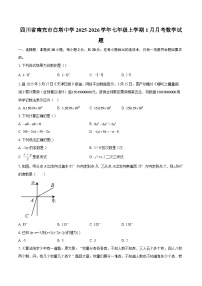 四川省南充市白塔中学2025-2026学年七年级上学期1月月考数学试题-自定义类型