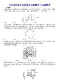 2024版人教版七年级数学上学期期末选择填空压轴题专项练习含答案