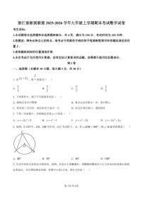 浙江省浙派联盟2025-2026学年九年级上学期期末考试数学试卷及解析