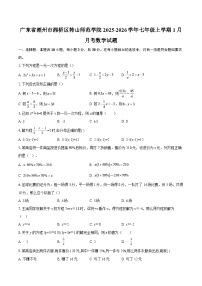 广东省潮州市湘桥区韩山师范学院2025-2026学年七年级上学期1月月考数学试题-自定义类型