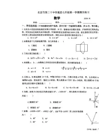 2026北京第二十中初一（上）期末数学试卷 无答案