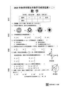 广西壮族自治区防城港市上思县2025-2026学年九年级上学期学习成果监测试卷（二）数学试题（月考）