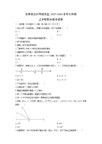 2025-2026学年甘肃省兰州市城关区七年级上学期期末数学试卷（学生版）