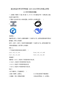 2025-2026学年浙江省台州市玉环市名校九年级上学期12月月考数学试卷（解析版）