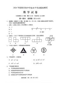 沈阳市-2024-数学-中考二模-试卷含答案