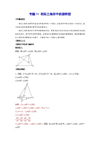 2026学年苏科版数学初三中考复习几何专题11 相似三角形中的旋转型（讲义）（解析版）