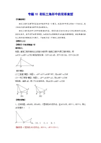 2026学年苏科版数学初三中考复习几何专题10 相似三角形中的双垂直型（讲义）（解析版）