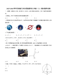 2025-2026学年甘肃省兰州市四校联考九年级（上）期末数学试卷-自定义类型