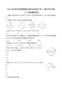2025-2026学年甘肃省武威市凉州区吴家井中学、九墩中学九年级（上）期末数学试卷-自定义类型