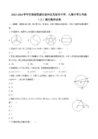 2025-2026学年甘肃省武威市凉州区吴家井中学、九墩中学九年级（上）期末数学试卷-自定义类型
