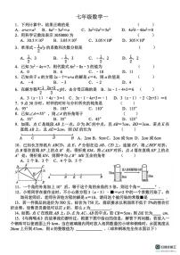 山西省太原市龙城双语学校2024--2025学年上学期七年级数学月考试卷（月考）