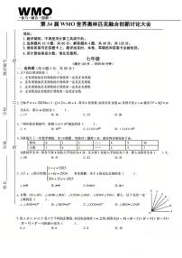 2025年第三十四届数学竞赛WMO_七年级省赛试卷（含答案）