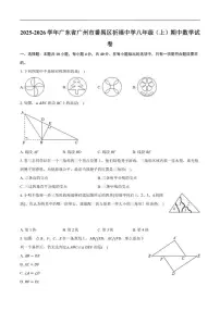 2025-2026学年广东省广州市番禺区祈福中学八年级上学期期中数学试卷（有答案）