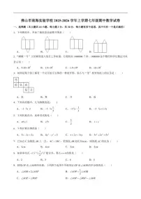 2025-2026学年广东省佛山市南海实验学校上学期七年级期中数学试卷（有答案）