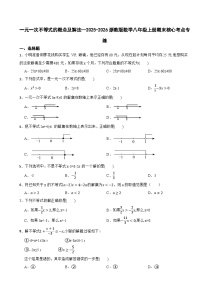 一元一次不等式的概念及解法—2025-2026浙教版数学八年级上册期末核心考点专练