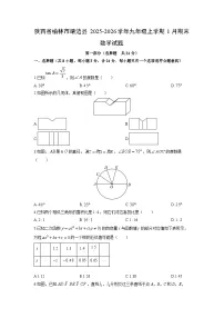2025-2026学年陕西省榆林市靖边县九年级上学期1月期末数学试卷（学生版）