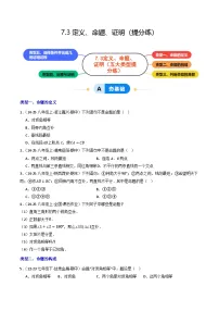 人教版（2024）七年级下册（2024）定义、命题、定理课后作业题