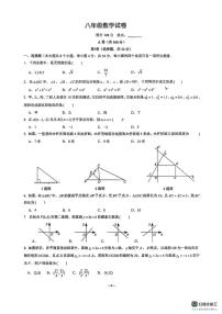 四川成都实验外国语学校2025-2026学年上学期八年级数学19周周考试卷（月考）