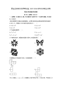 2025-2026学年黑龙江省哈尔滨市呼兰区九年级上学期期末考试数学试卷（学生版）